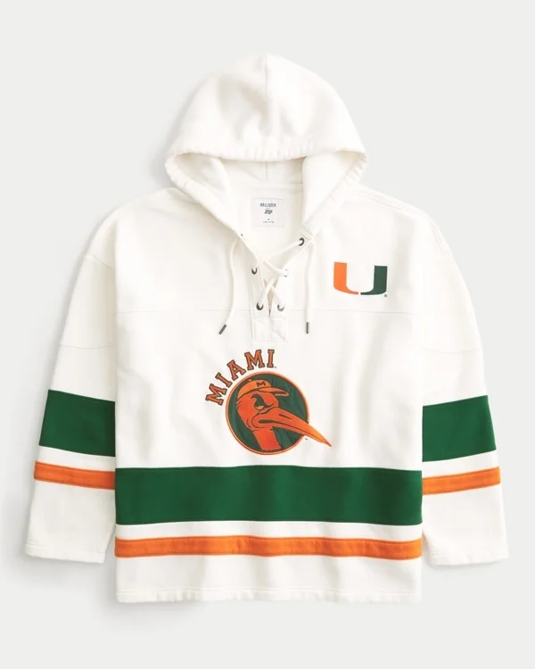 University of Miami Hurricanes Graphic Hockey Jersey Hoodie University of Miami Hurricanes Graphic Hockey Jersey Hoodie