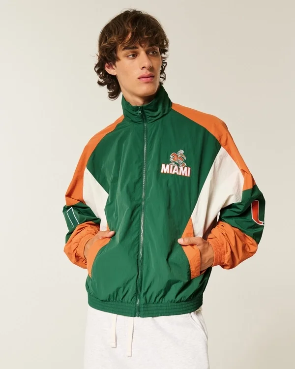 University of Miami Hurricanes Graphic Windbreaker Jacket University of Miami Hurricanes Graphic Windbreaker Jacket