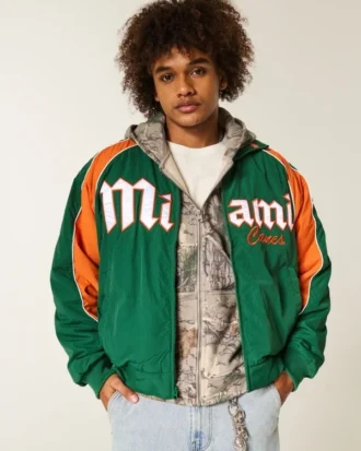University of Miami Hurricanes Graphic Windbreaker Jacket