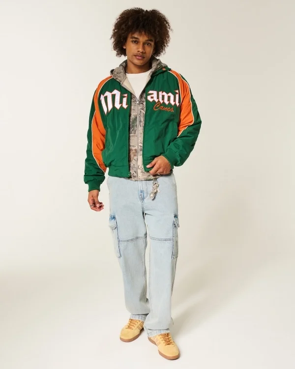 University of Miami Hurricanes Graphic Windbreaker Jacket University of Miami Hurricanes Graphic Windbreaker Jacket