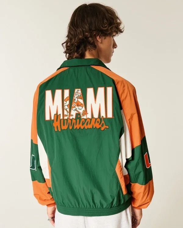 University of Miami Hurricanes Graphic Windbreaker Jacket University of Miami Hurricanes Graphic Windbreaker Jacket
