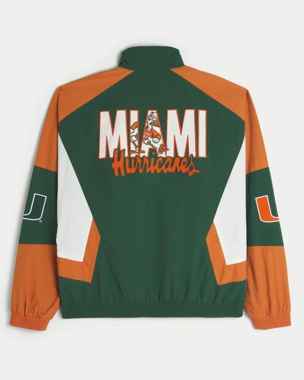 University of Miami Hurricanes Graphic Windbreaker Jacket University of Miami Hurricanes Graphic Windbreaker Jacket