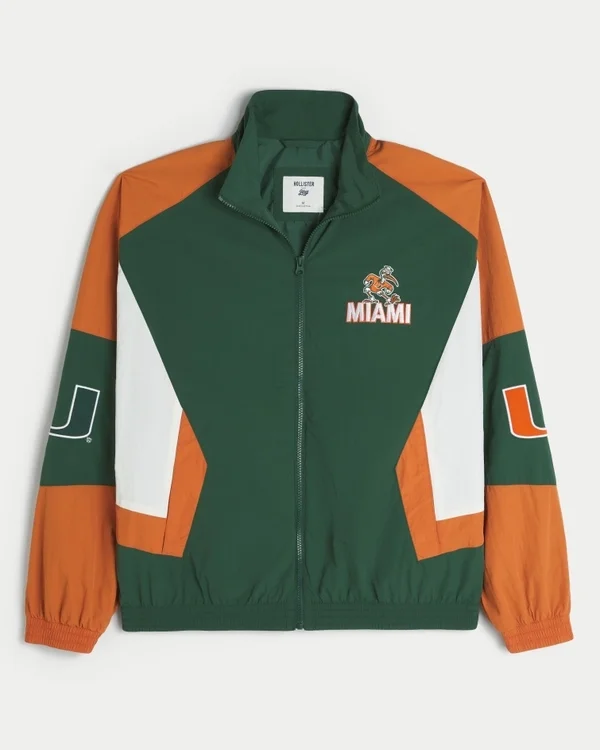 University of Miami Hurricanes Graphic Windbreaker Jacket University of Miami Hurricanes Graphic Windbreaker Jacket