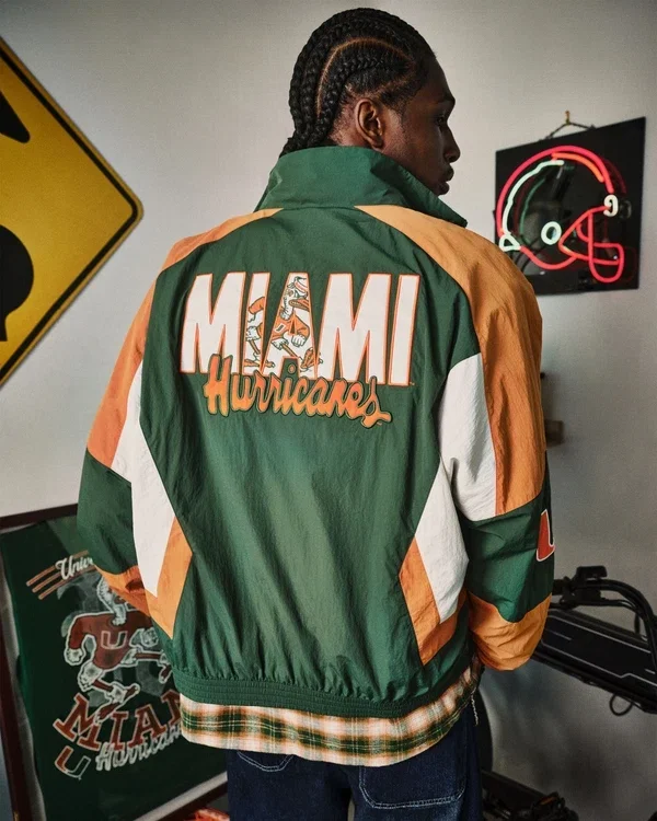 University of Miami Hurricanes Graphic Windbreaker Jacket University of Miami Hurricanes Graphic Windbreaker Jacket