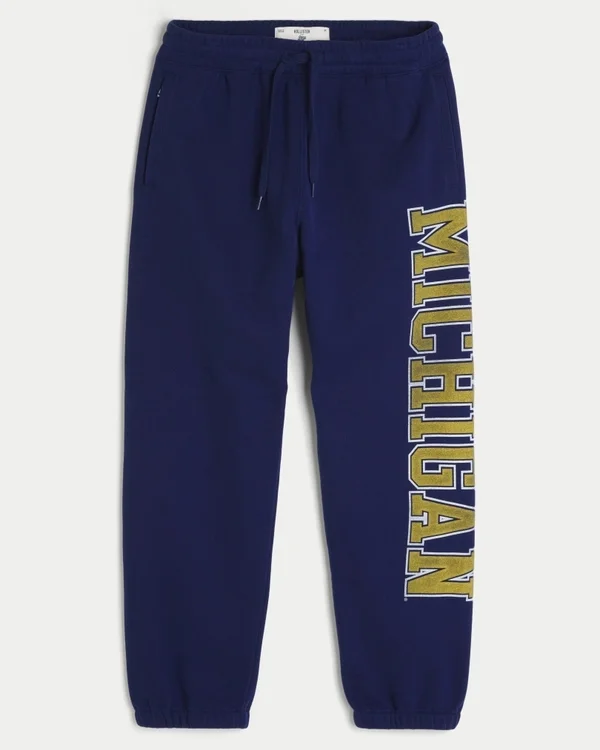 University of Michigan Wolverines Graphic Baggy Cinch Fleece Joggers University of Michigan Wolverines Graphic Baggy Cinch Fleece Joggers