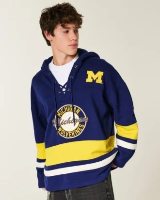 University of Michigan Wolverines Graphic Hockey Jersey Hoodie