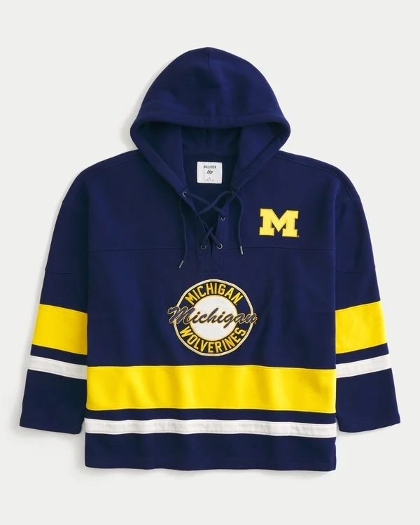 University of Michigan Wolverines Graphic Hockey Jersey Hoodie University of Michigan Wolverines Graphic Hockey Jersey Hoodie