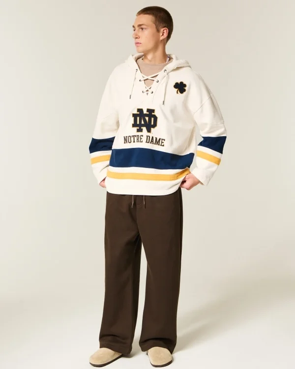 University of Notre Dame Fighting Irish Graphic Hockey Jersey Hoodie University of Notre Dame Fighting Irish Graphic Hockey Jersey Hoodie
