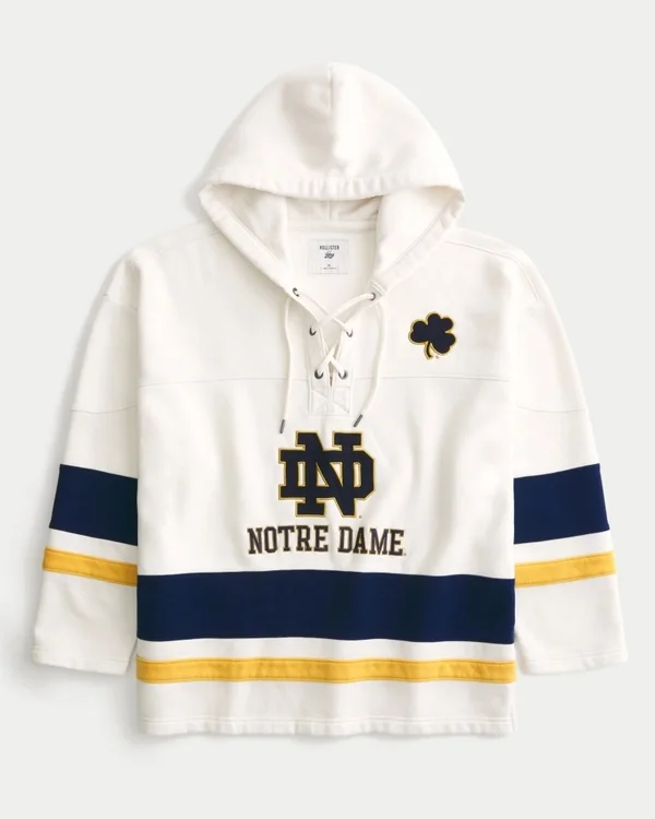 University of Notre Dame Fighting Irish Graphic Hockey Jersey Hoodie University of Notre Dame Fighting Irish Graphic Hockey Jersey Hoodie