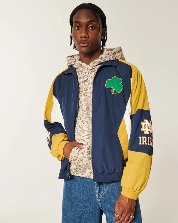 University of Notre Dame Fighting Irish Graphic Windbreaker Jacket University of Notre Dame Fighting Irish Graphic Windbreaker Jacket