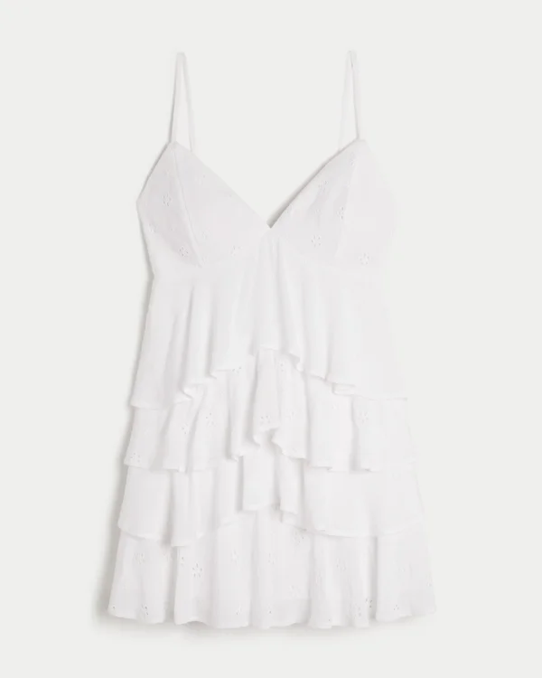 V-Neck Ruffle Babydoll Mini Dress V-Neck Ruffle Babydoll Mini Dress