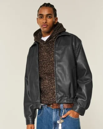 Vegan Leather Zip-Up Jacket Vegan Leather Zip-Up Jacket