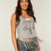 Velvet Valley Graphic Fringe Tank