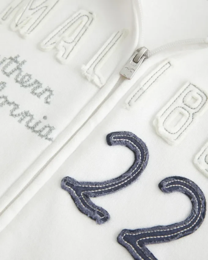 Waffle Lined Hood Zip-Up Malibu Graphic Hoodie Waffle Lined Hood Zip-Up Malibu Graphic Hoodie