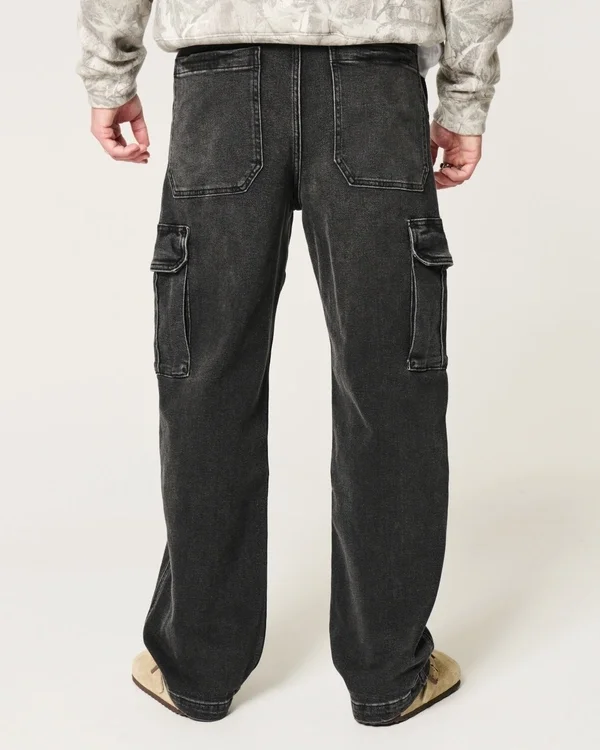 Washed Black Baggy Cargo Jeans Washed Black Baggy Cargo Jeans