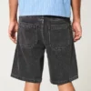 Washed Black Baggy Denim Shorts