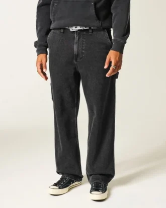 Washed Black Baggy Painter Jeans Washed Black Baggy Painter Jeans