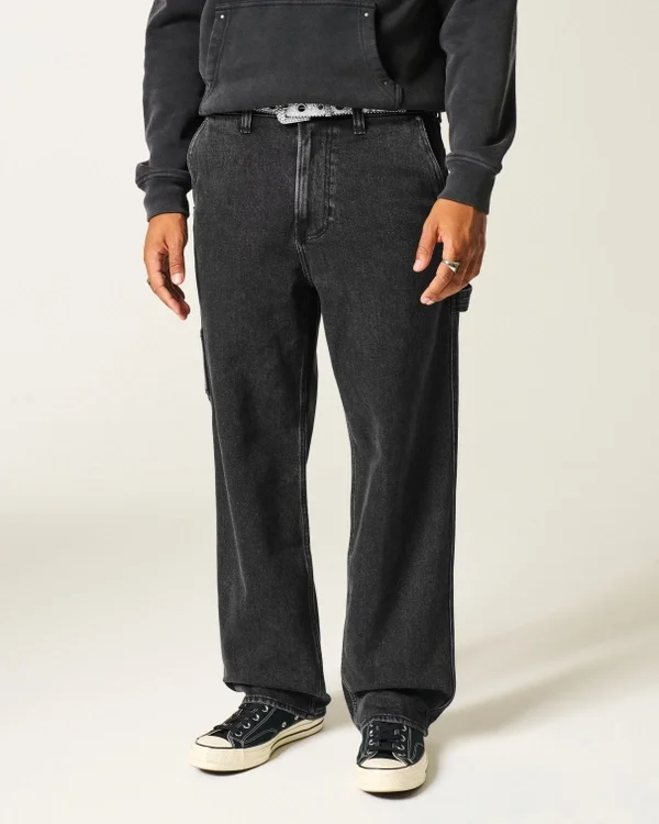 Washed Black Baggy Painter Jeans Washed Black Baggy Painter Jeans