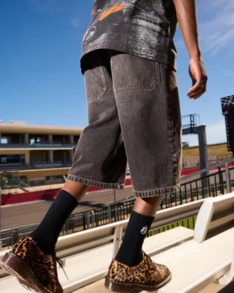 Washed Black Denim Half Pants Washed Black Denim Half Pants