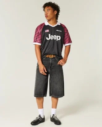 Washed Black Denim Half Pants Washed Black Denim Half Pants