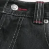 Washed Black Good Luck Embroidery Skater Baggy Jeans