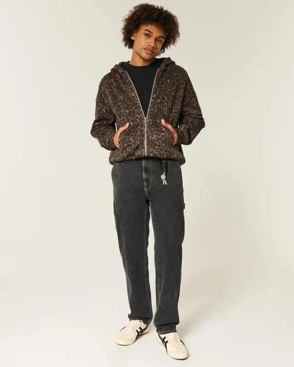 Washed Black Loose Painter Jeans Washed Black Loose Painter Jeans