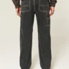 Washed Black Loose Painter Jeans Washed Black Loose Painter Jeans