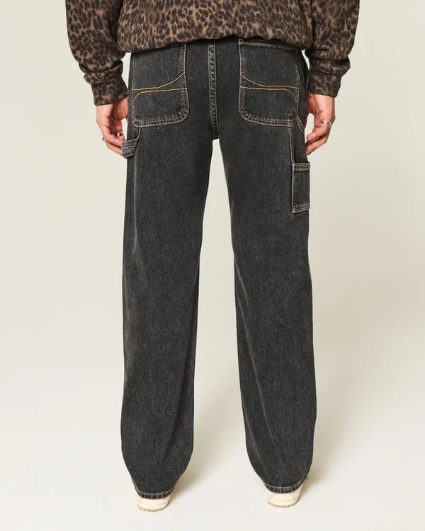 Washed Black Loose Painter Jeans Washed Black Loose Painter Jeans