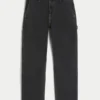 Washed Black Loose Painter Jeans Washed Black Loose Painter Jeans