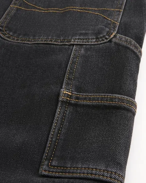 Washed Black Loose Painter Jeans Washed Black Loose Painter Jeans