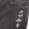 Washed Black Playing Card Joker Graphic Skater Baggy Jeans