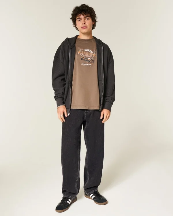 Washed Black Seamed Skater Baggy Jeans Washed Black Seamed Skater Baggy Jeans