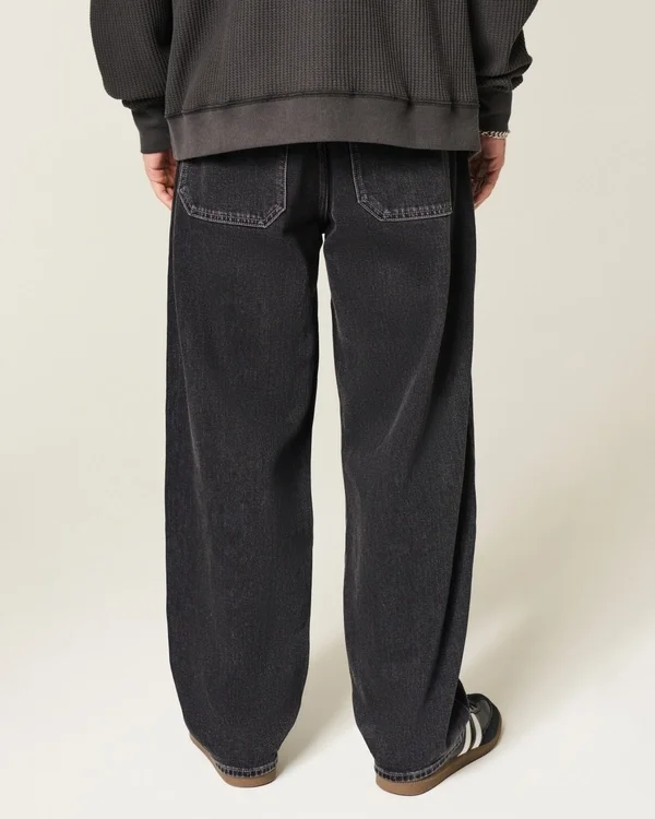 Washed Black Seamed Skater Baggy Jeans Washed Black Seamed Skater Baggy Jeans