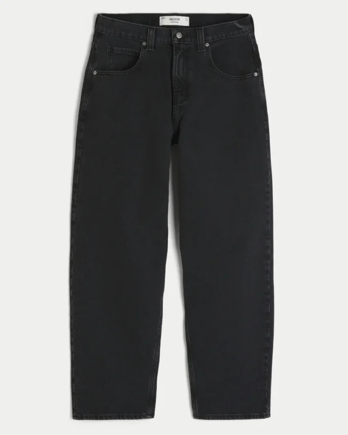 Washed Black Skater Baggy Jeans