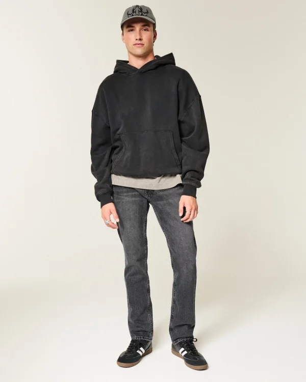 Washed Black Slim Straight Jeans Washed Black Slim Straight Jeans