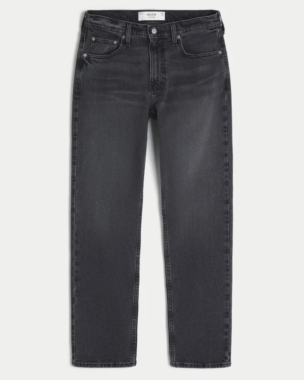 Washed Black Slim Straight Jeans Washed Black Slim Straight Jeans