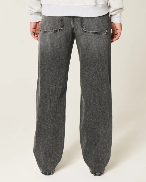 Washed Black Star Graphic Baggy Jeans Washed Black Star Graphic Baggy Jeans