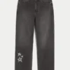 Washed Black Star Graphic Baggy Jeans Washed Black Star Graphic Baggy Jeans