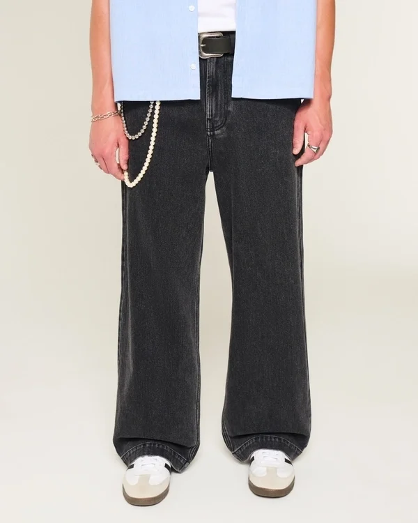 Washed Black Star Graphic Super Baggy Jeans Washed Black Star Graphic Super Baggy Jeans