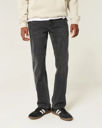 Washed Black Straight Jeans