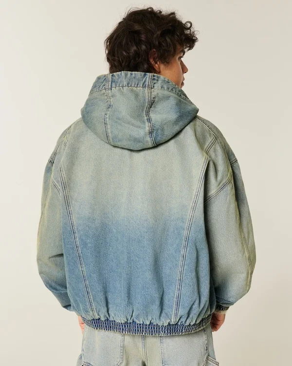 Washed Denim Skater Jacket Washed Denim Skater Jacket