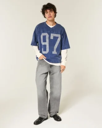 Washed Grey Baggy Jeans