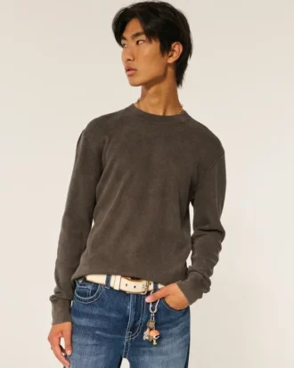 Washed Thermal Crew Shirt