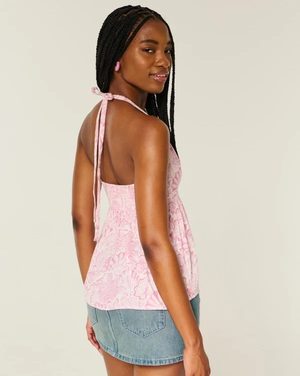 Woven Halter Babydoll Top Woven Halter Babydoll Top