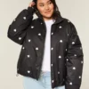 Zip-Up Pattern Puffer Jacket