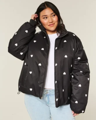 Zip-Up Pattern Puffer Jacket Zip-Up Pattern Puffer Jacket