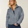 Zip-Up Pattern Puffer Jacket